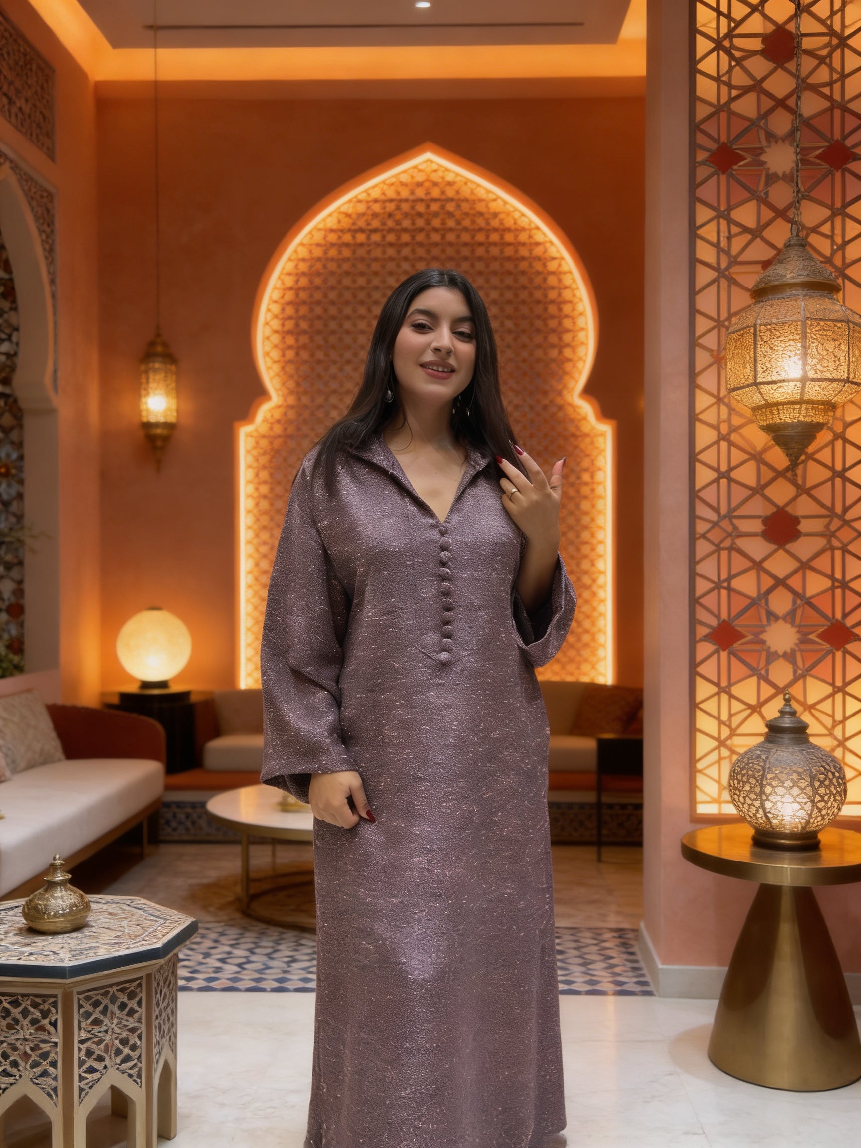 جلابة ثوب بوكليت. bouclette فصالة جبلية بالجياب