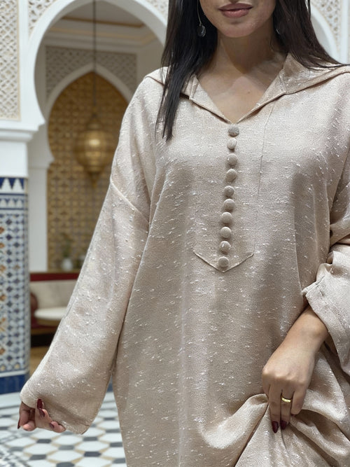 جلابة ثوب بوكليت. bouclette فصالة جبلية بالجياب